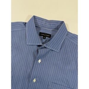 Robert Talbott Shirt Mens 17 35 Blue Stripe Button Down Made USA